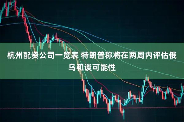 杭州配资公司一览表 特朗普称将在两周内评估俄乌和谈可能性