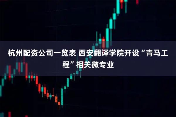 杭州配资公司一览表 西安翻译学院开设“青马工程”相关微专业