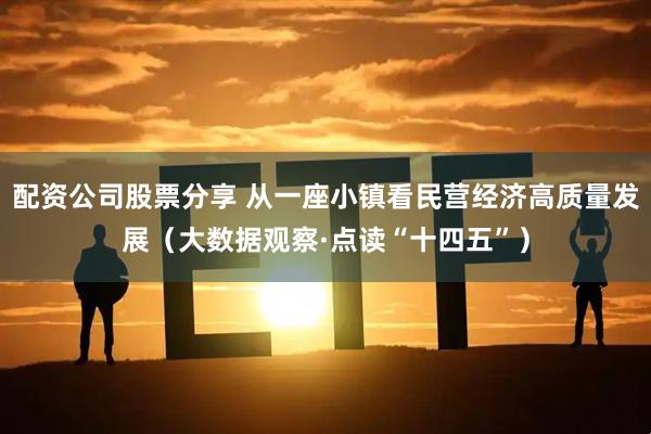 配资公司股票分享 从一座小镇看民营经济高质量发展（大数据观察·点读“十四五”）