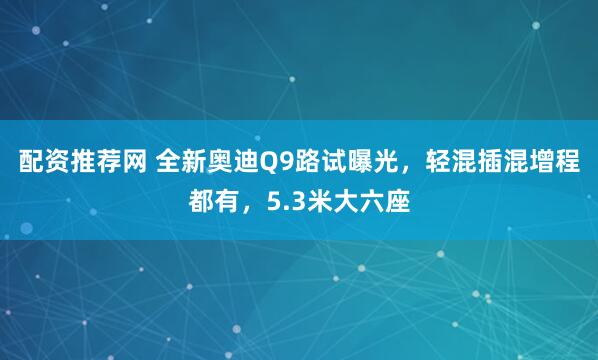 配资推荐网 全新奥迪Q9路试曝光，轻混插混增程都有，5.3米大六座